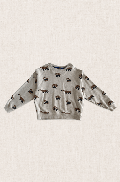 Red Panda Print Sweatshirt