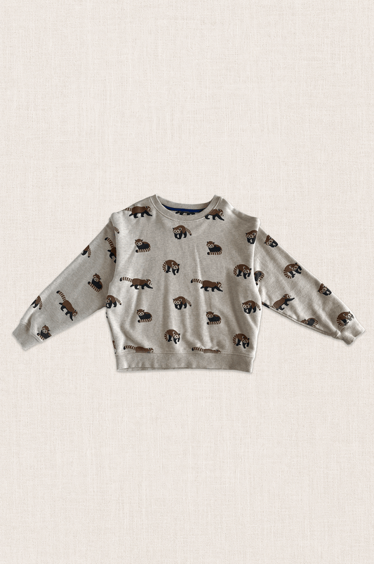 Red Panda Print Sweatshirt