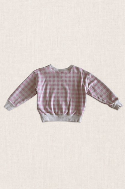 Pink Gingham Sweatshirt