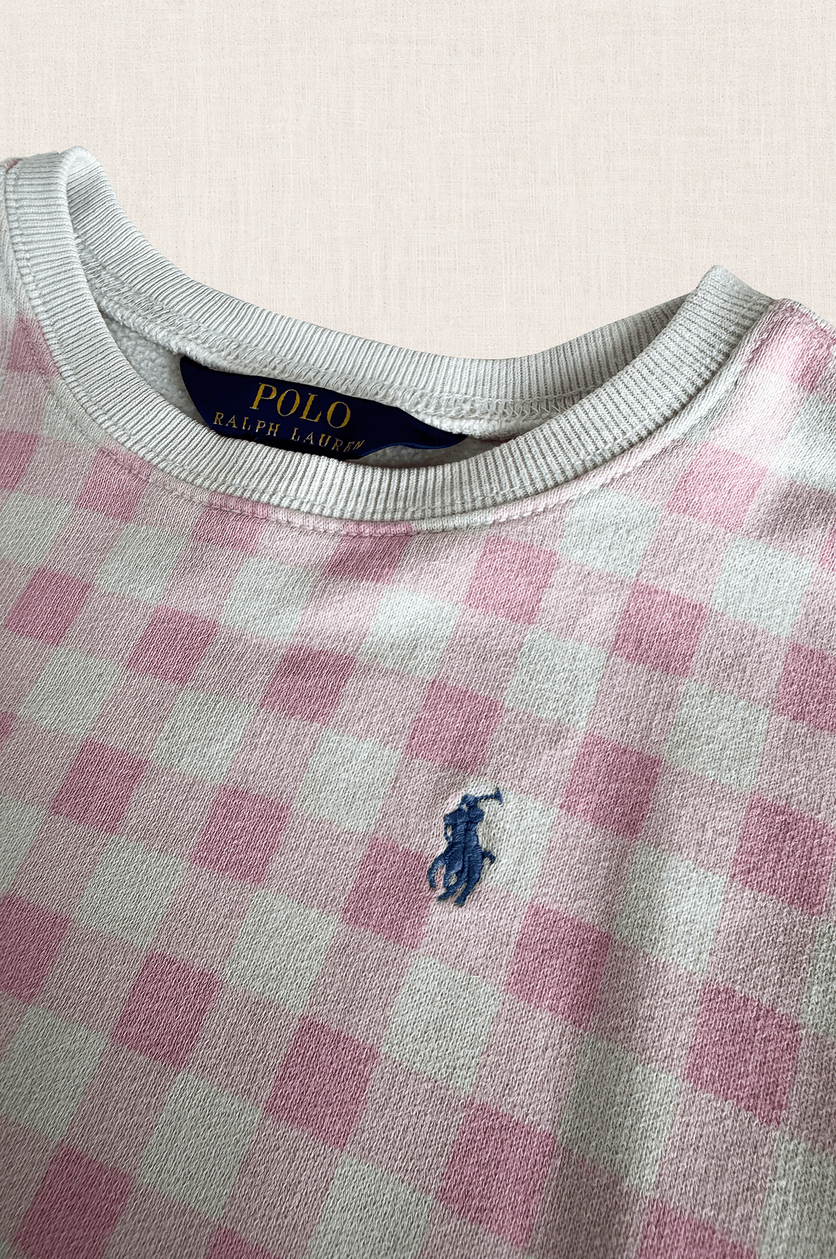 Pink Gingham Sweatshirt