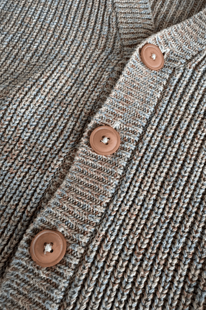 Speckled Organic Cotton Knit Cardigan