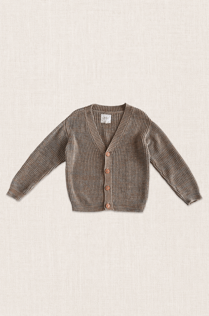 Speckled Organic Cotton Knit Cardigan