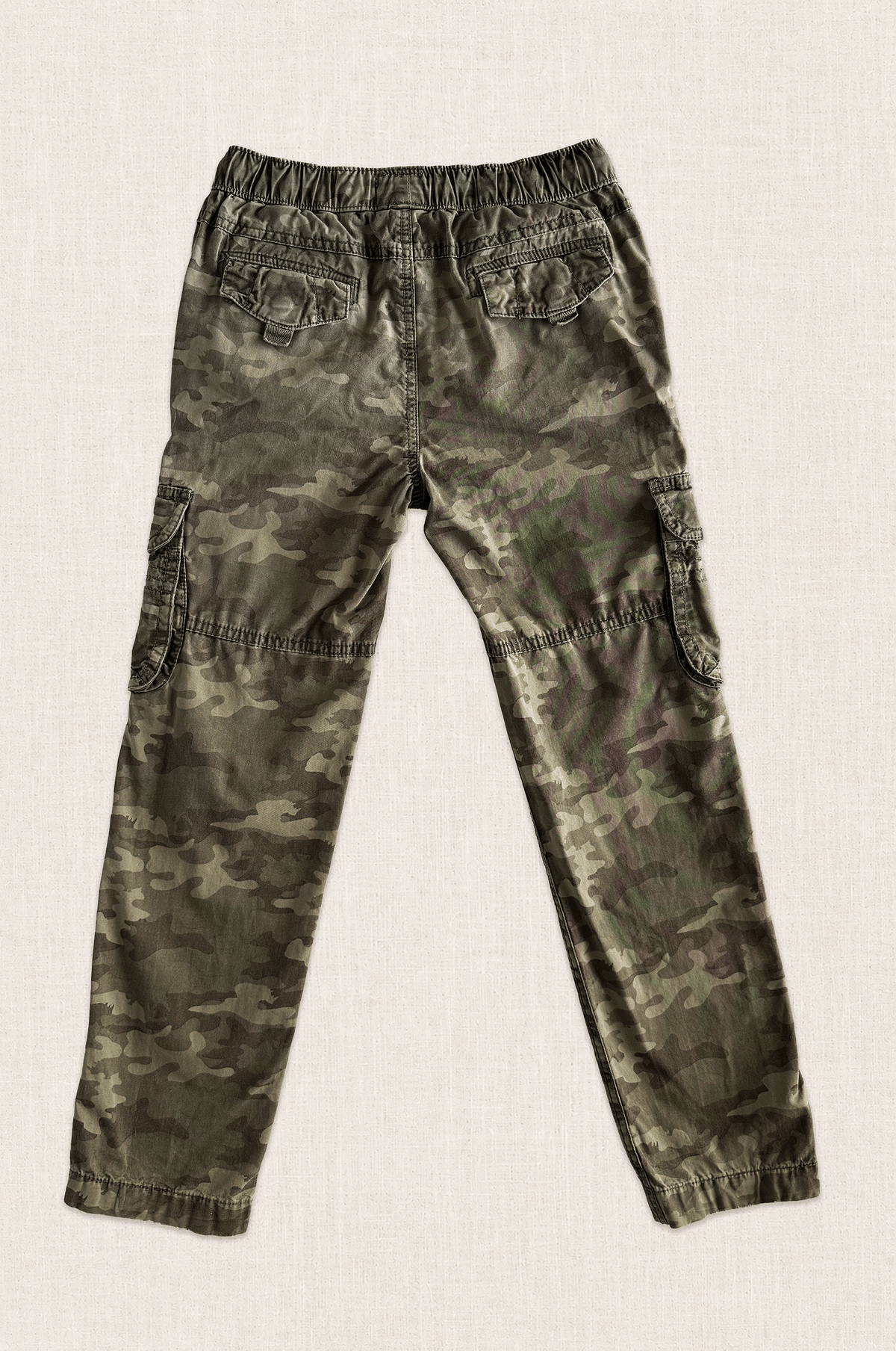 Washed Camo Cargo Trousers
