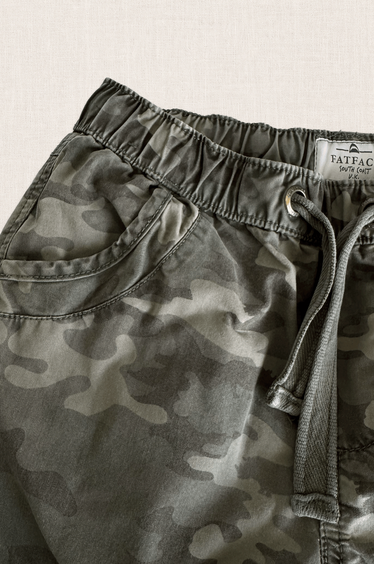 Washed Camo Cargo Trousers