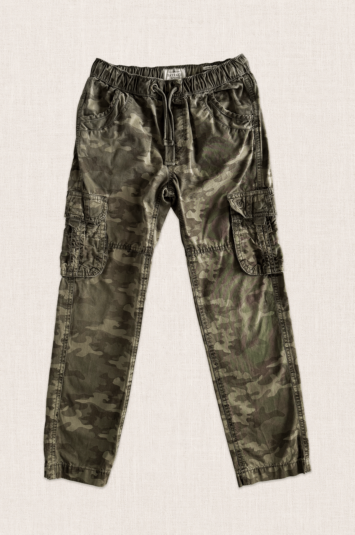 Washed Camo Cargo Trousers