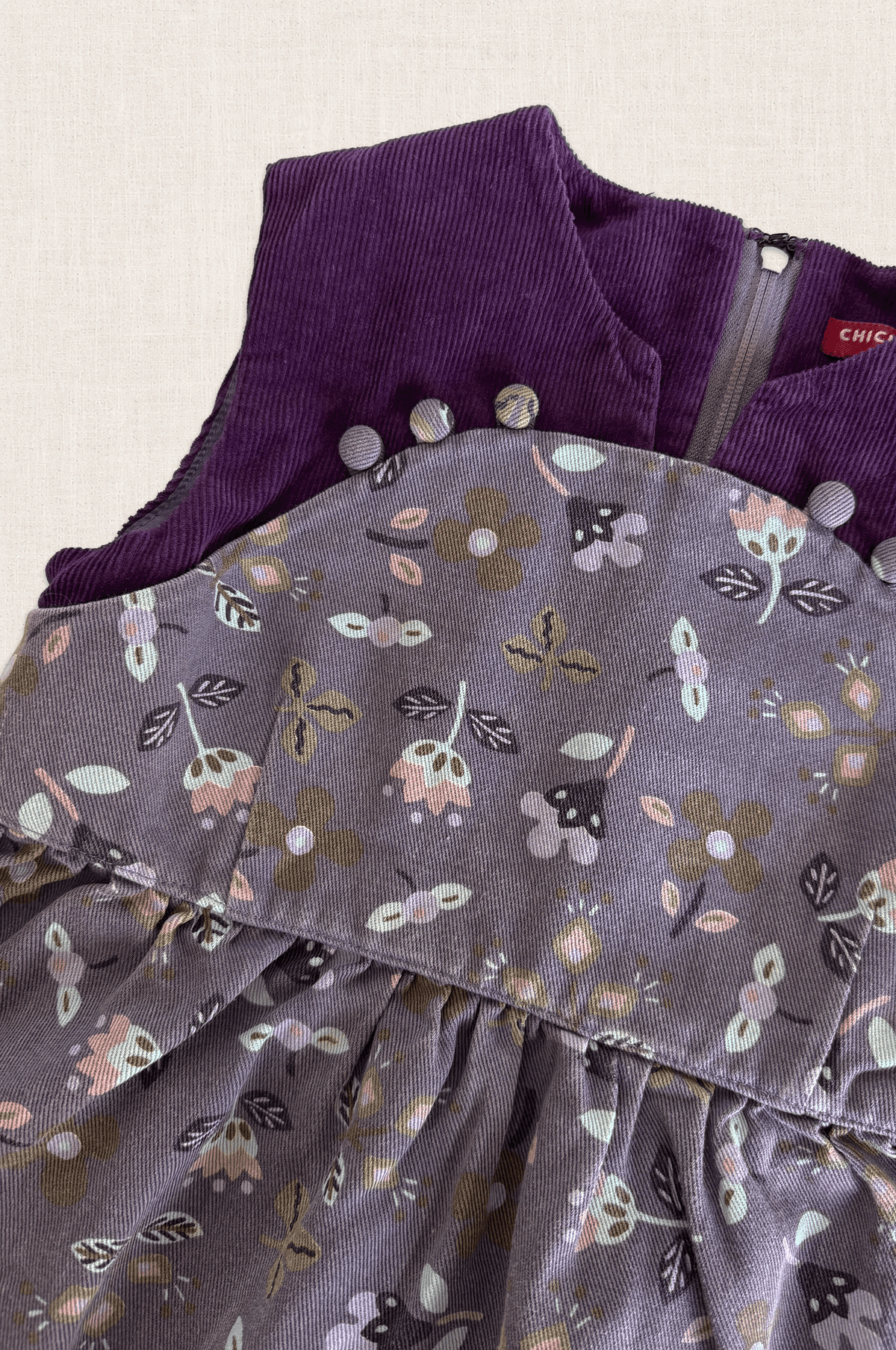 Mauve Floral Pinafore Dress