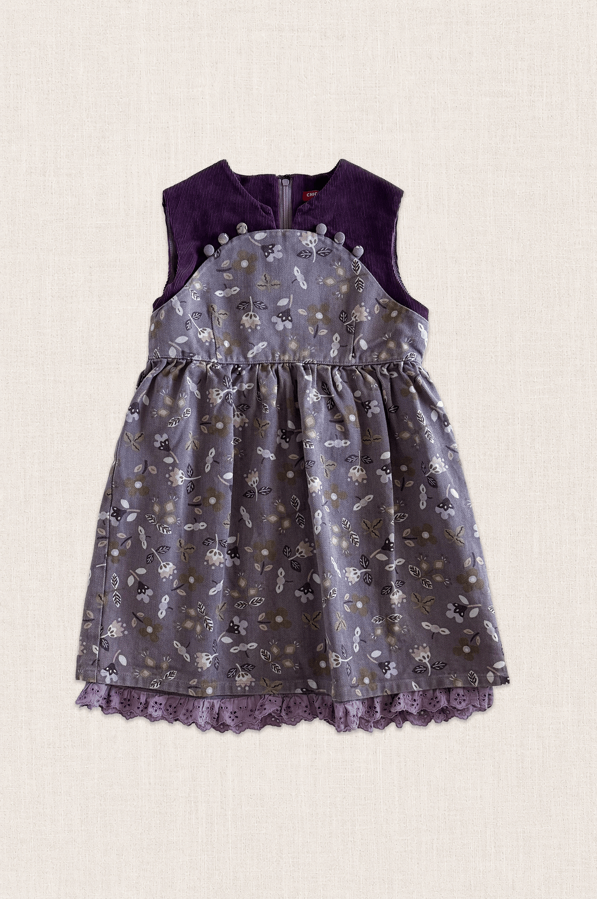 Mauve Floral Pinafore Dress