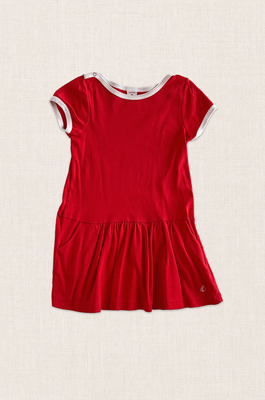 Red Sailor Pocket Dress