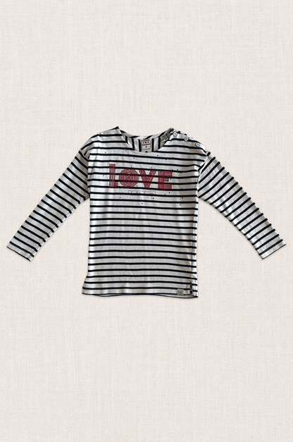 Love Stripe Long Sleeve Tee