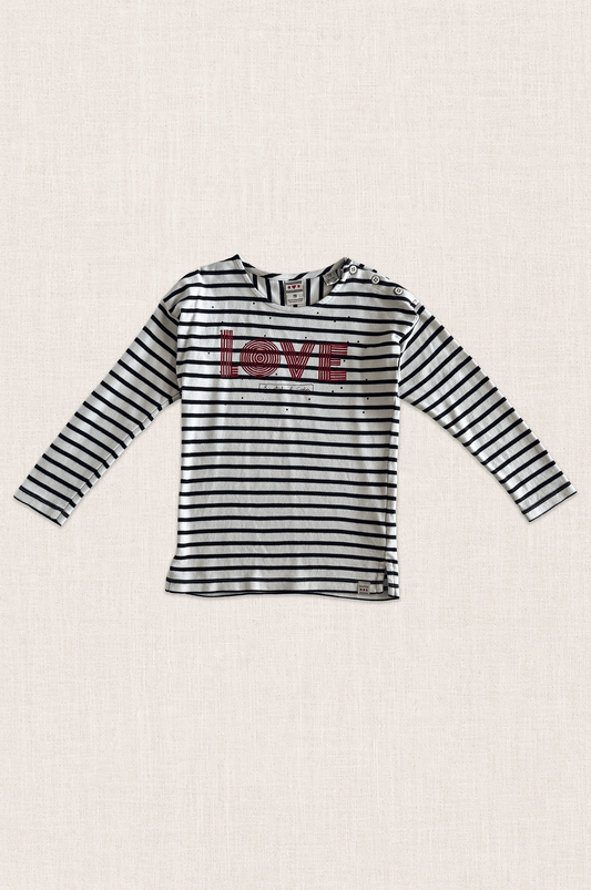 Love Stripe Long Sleeve Tee