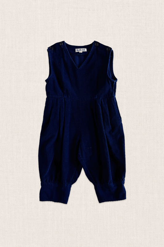 Navy Corduroy Balloon Romper