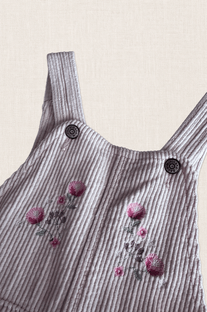 Blush Corduroy Embroidered Overalls