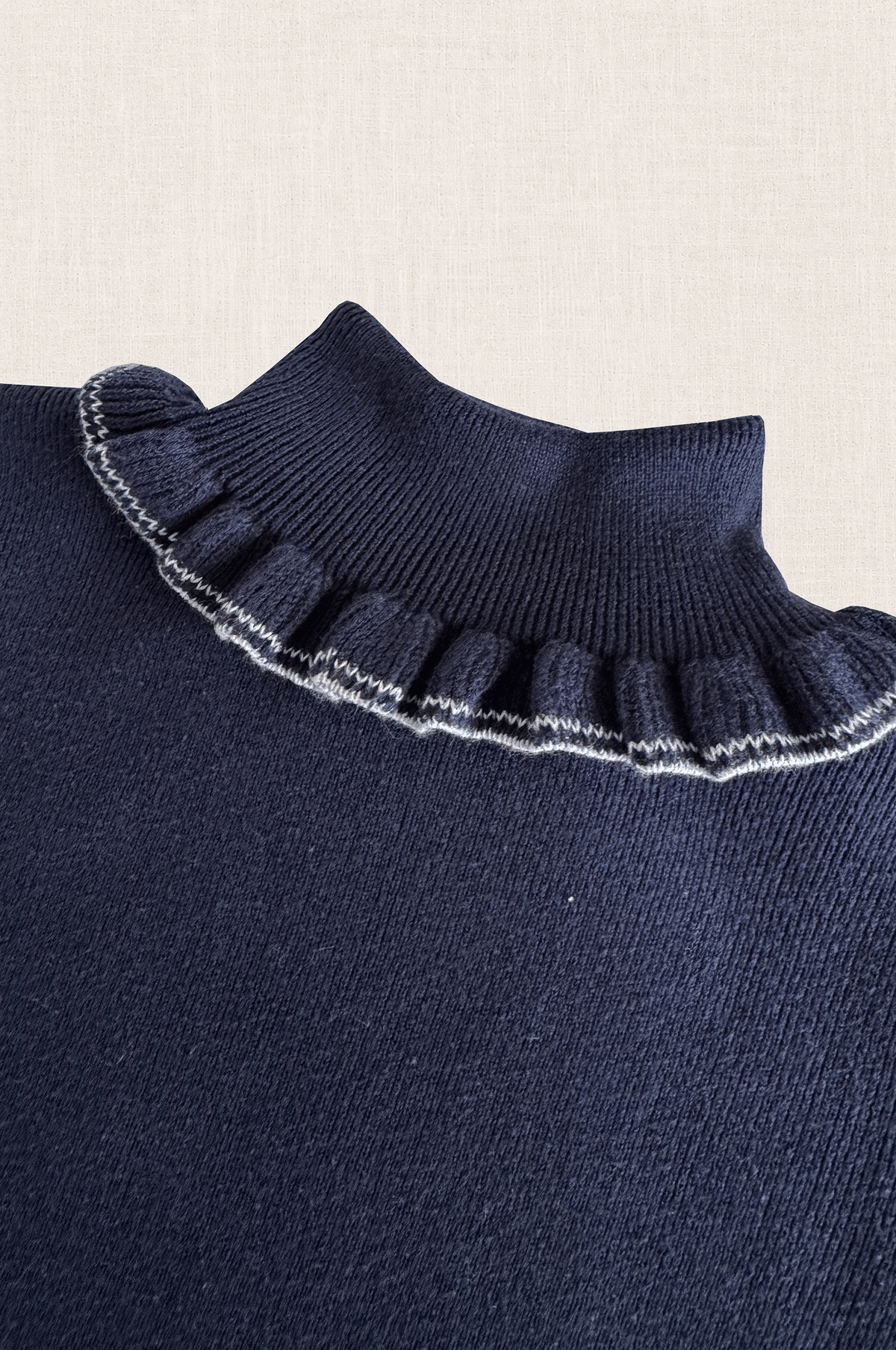 Ruffle Trim Turtleneck Sweater