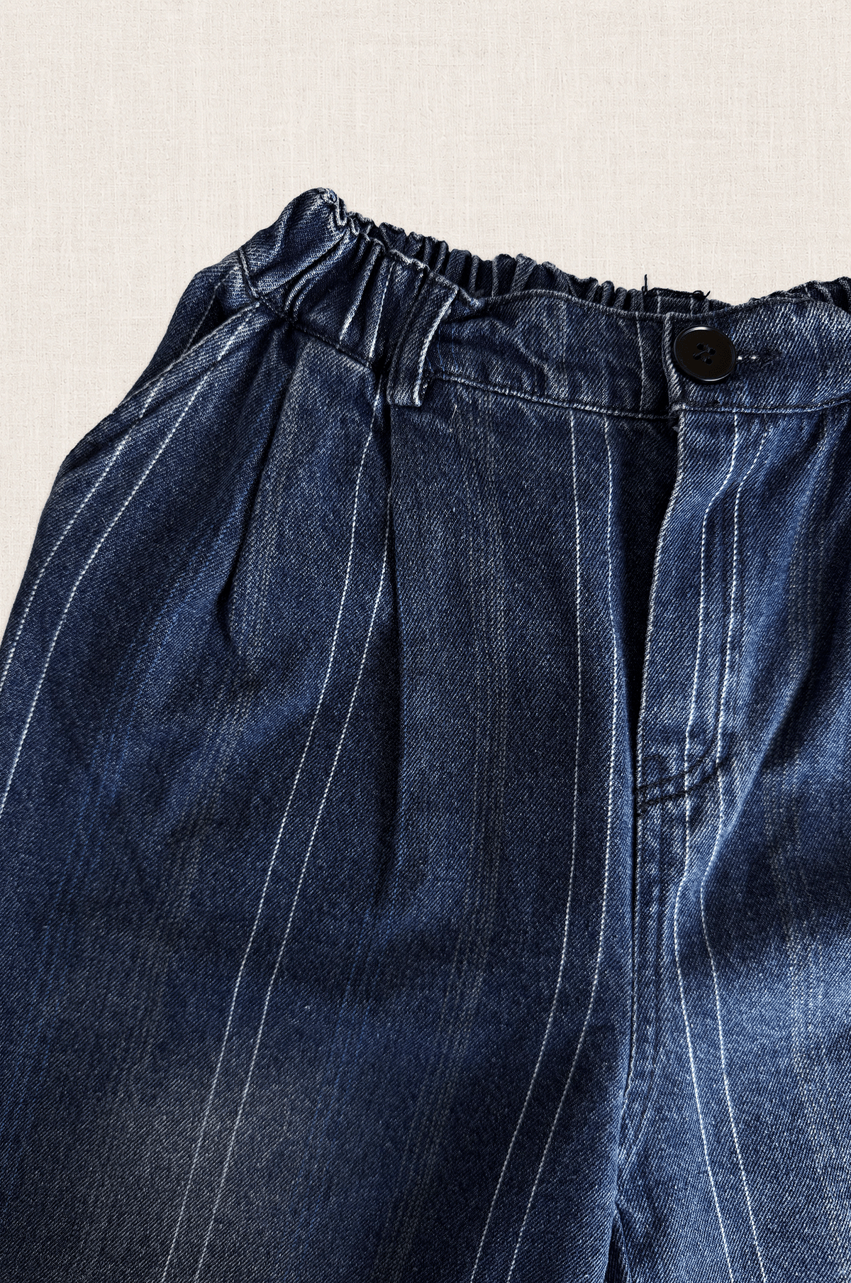 Pinstripe Barrel-Leg Jeans