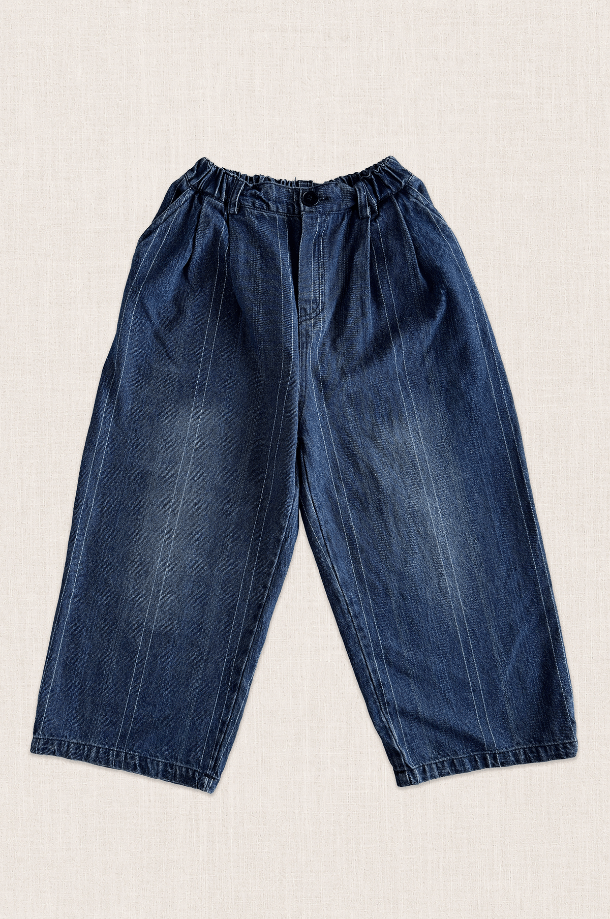 Pinstripe Barrel-Leg Jeans