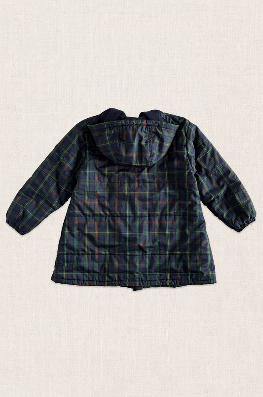 Tartan Hooded Puffer Coat