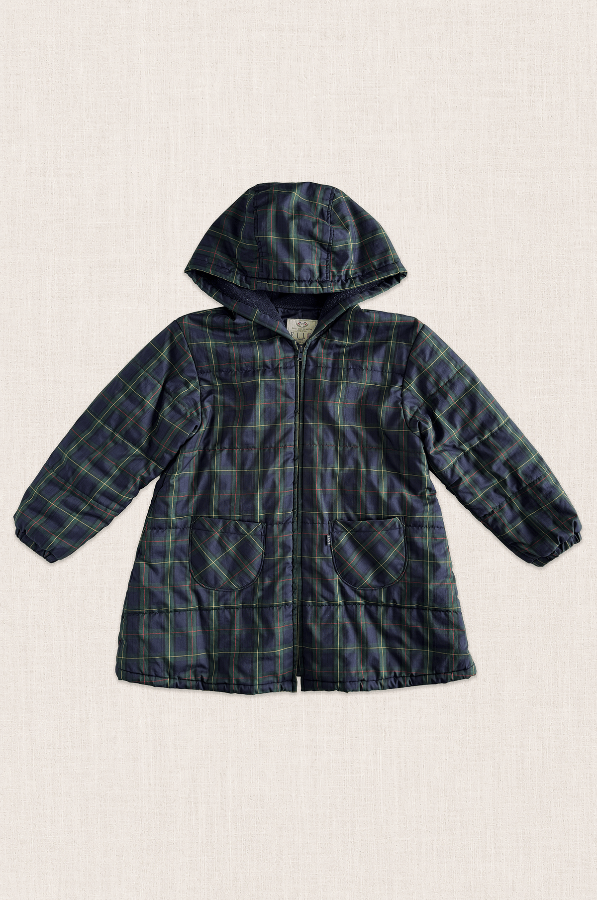 Tartan Hooded Puffer Coat