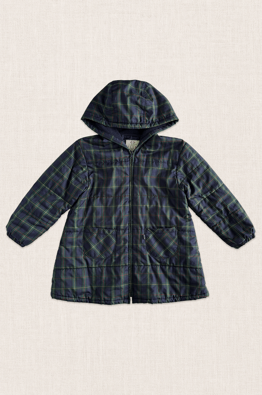Tartan Hooded Puffer Coat