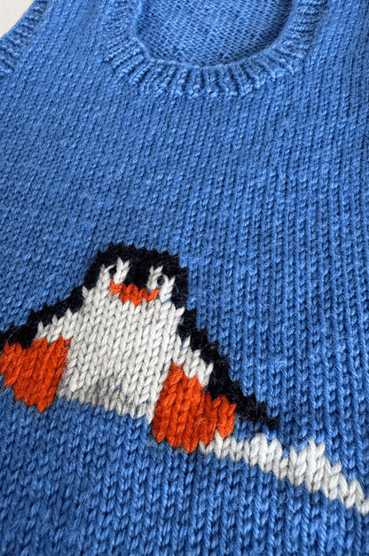 Hand-Knitted Penguin Vest