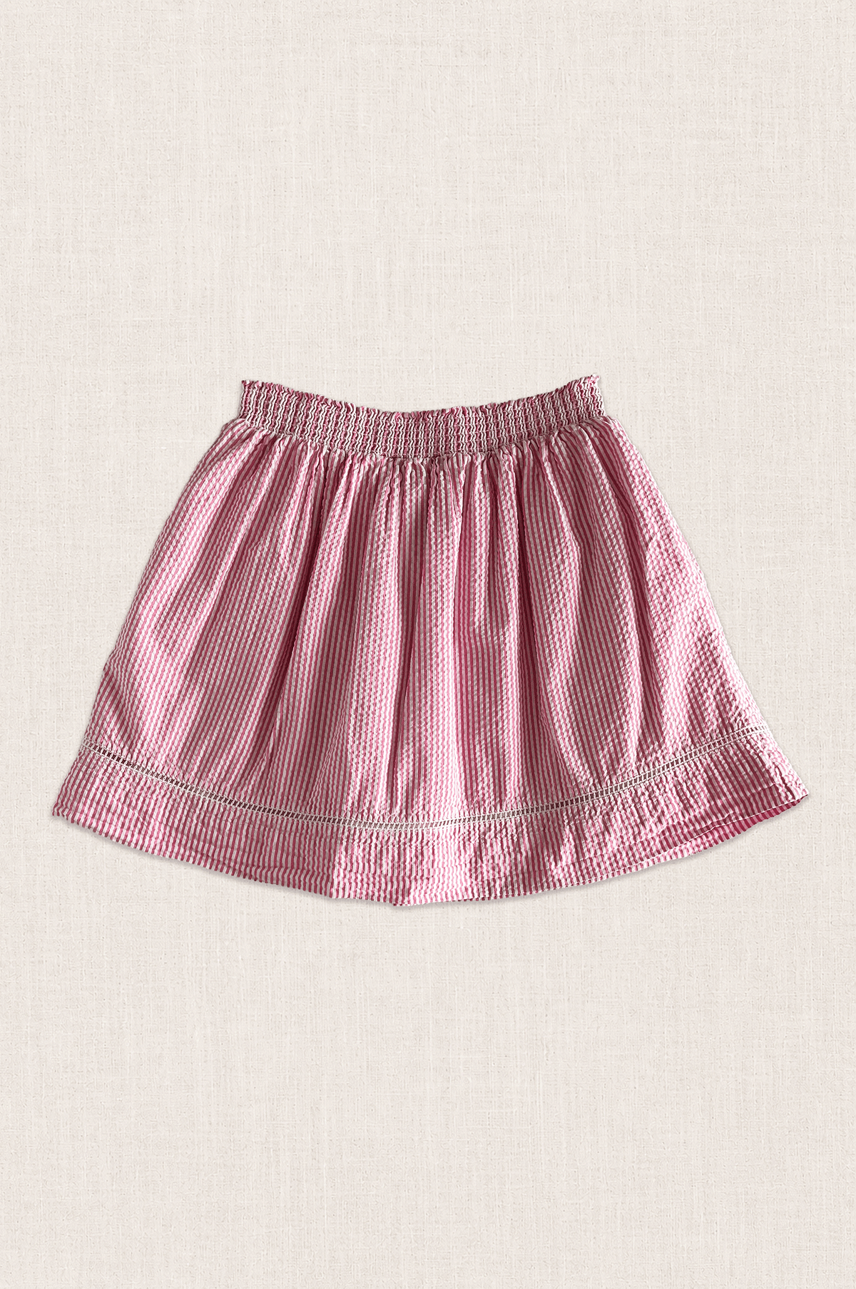 Pink Stripe Seersucker Skirt