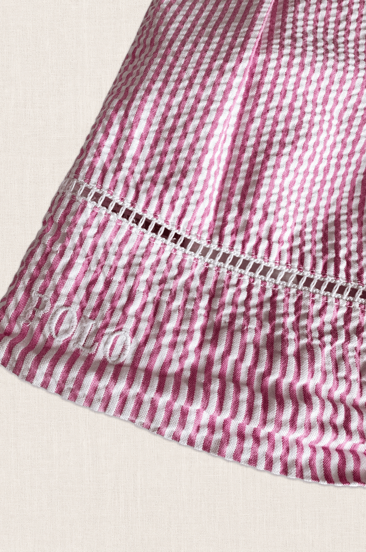 Pink Stripe Seersucker Skirt