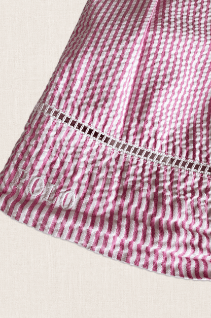 Pink Stripe Seersucker Skirt