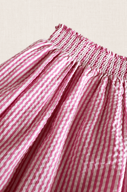 Pink Stripe Seersucker Skirt