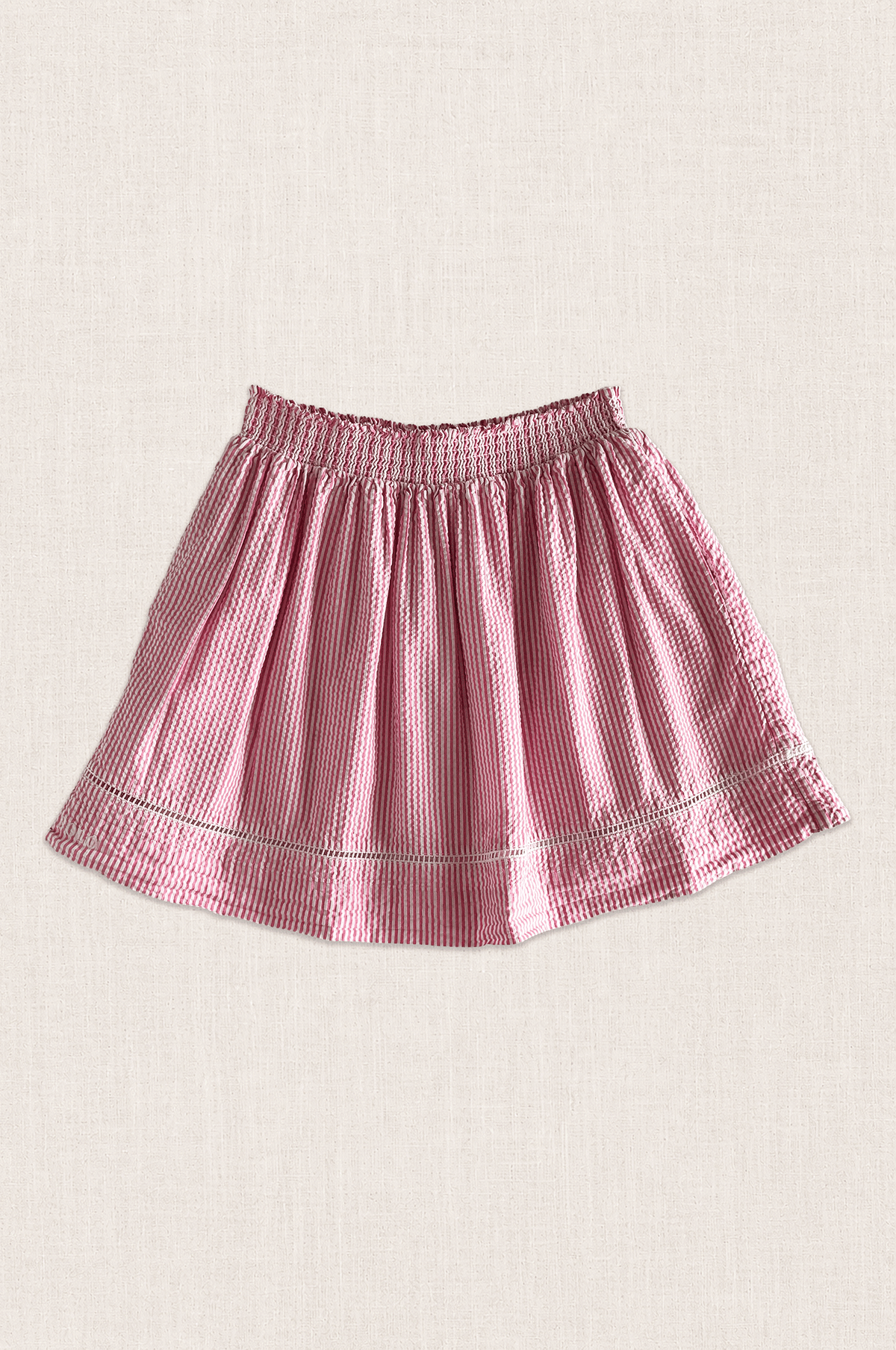 Pink Stripe Seersucker Skirt