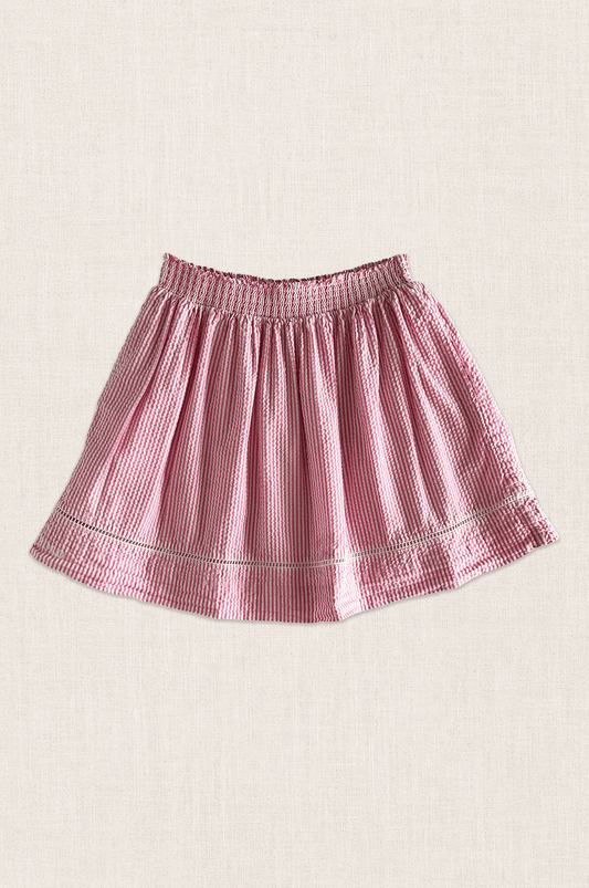 Pink Stripe Seersucker Skirt