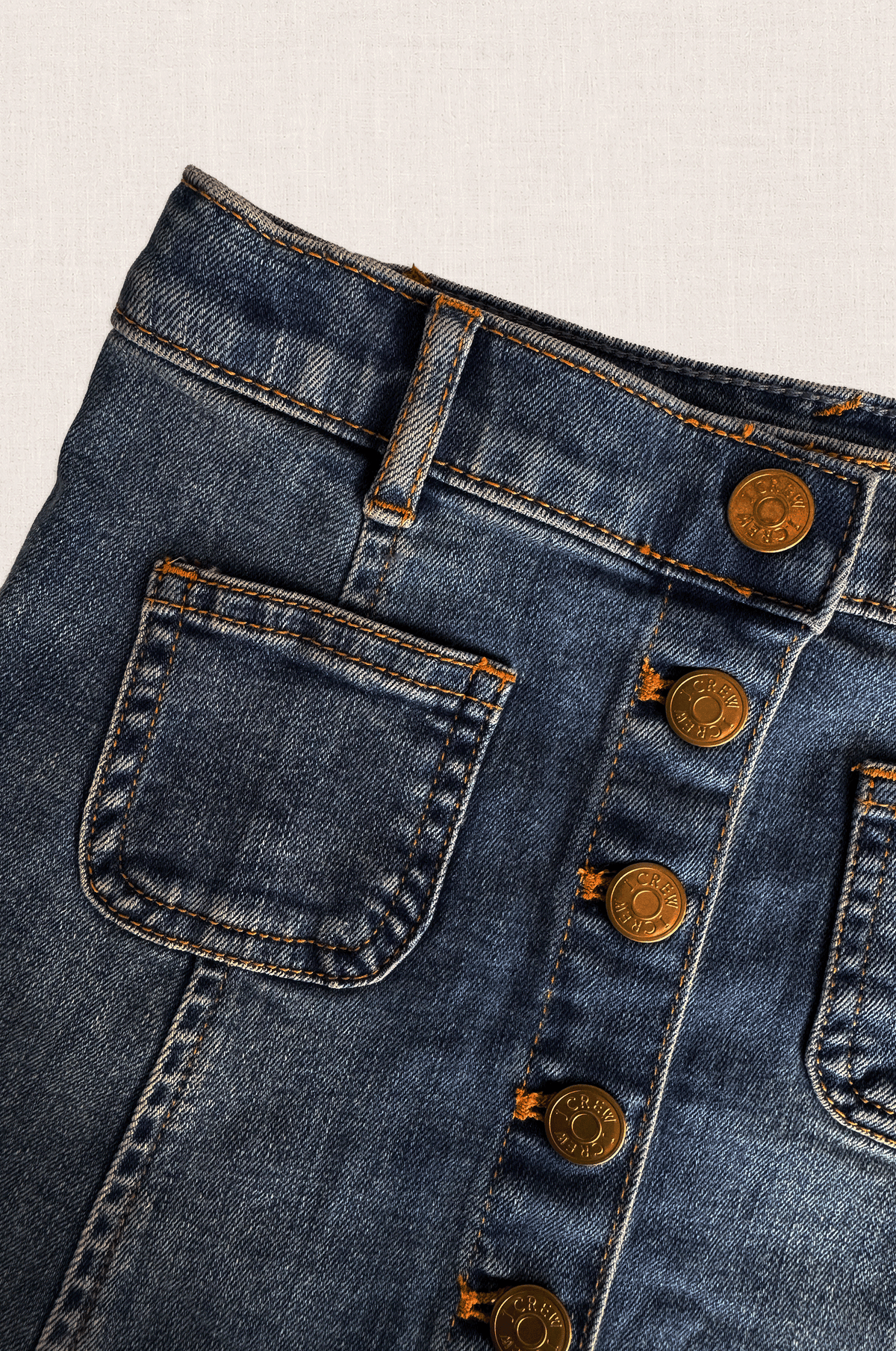 Button-Front Denim Skirt