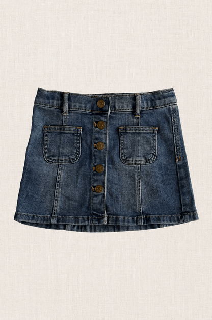 Button-Front Denim Skirt