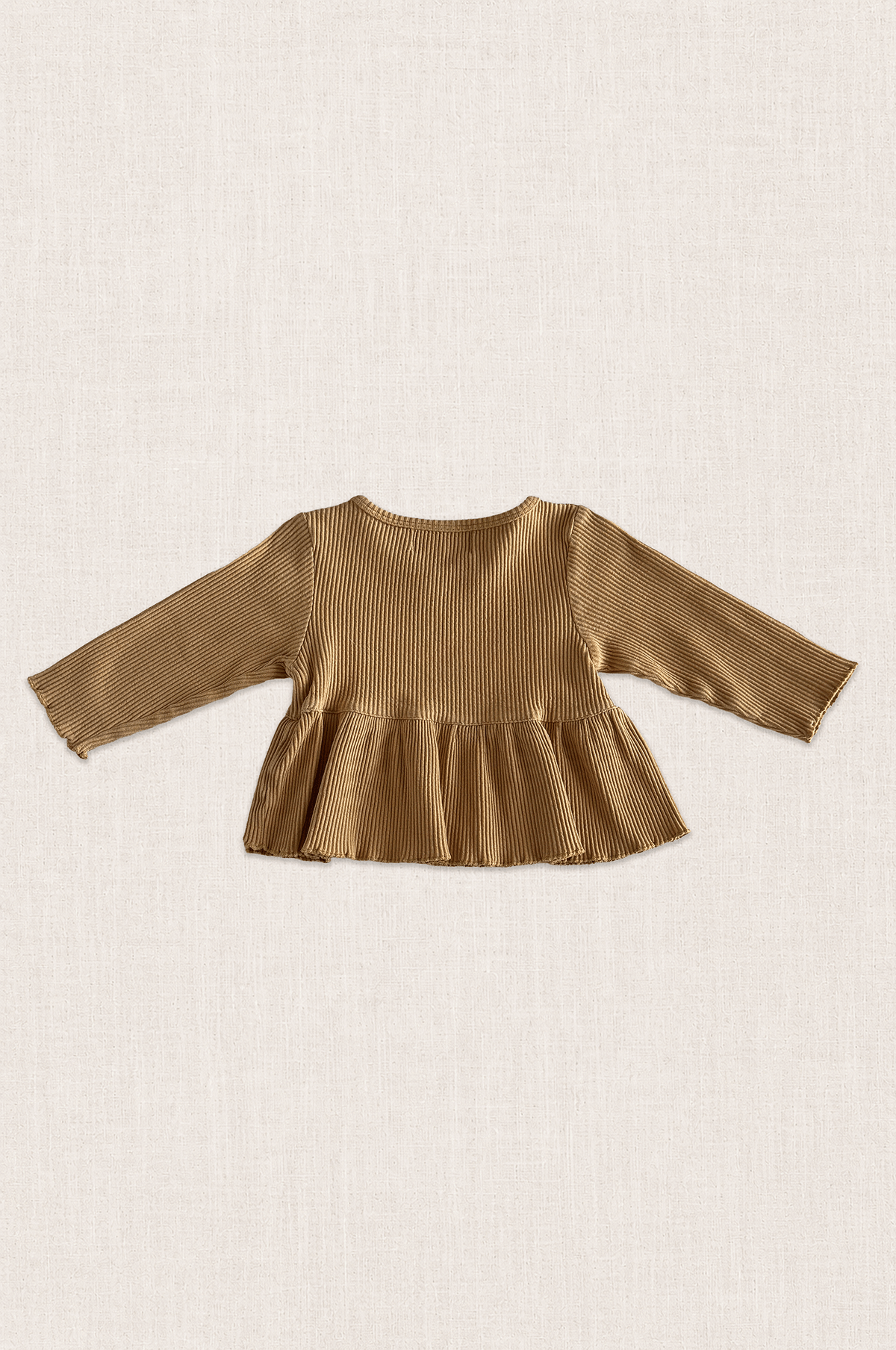 Ribbed Cotton Peplum Top