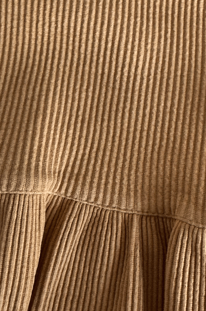 Ribbed Cotton Peplum Top