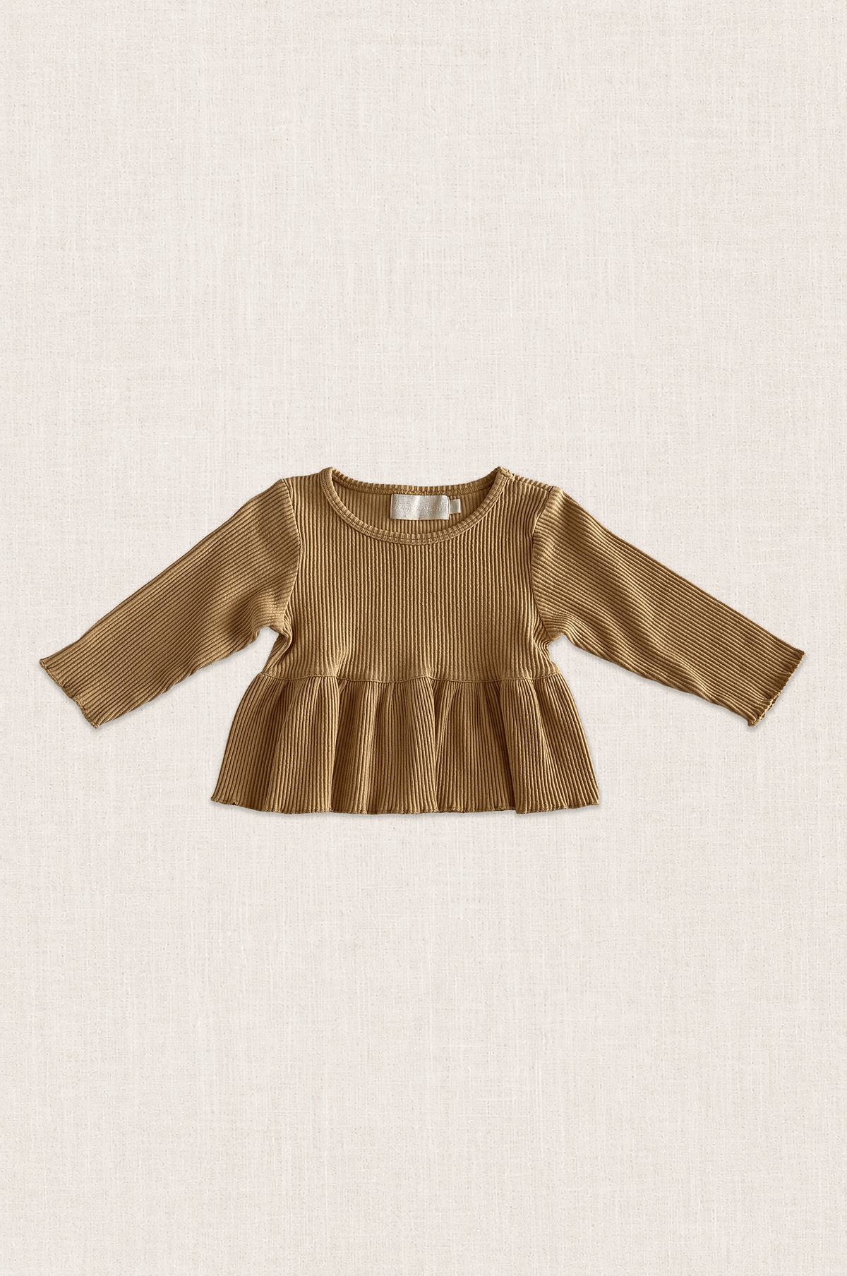 Ribbed Cotton Peplum Top