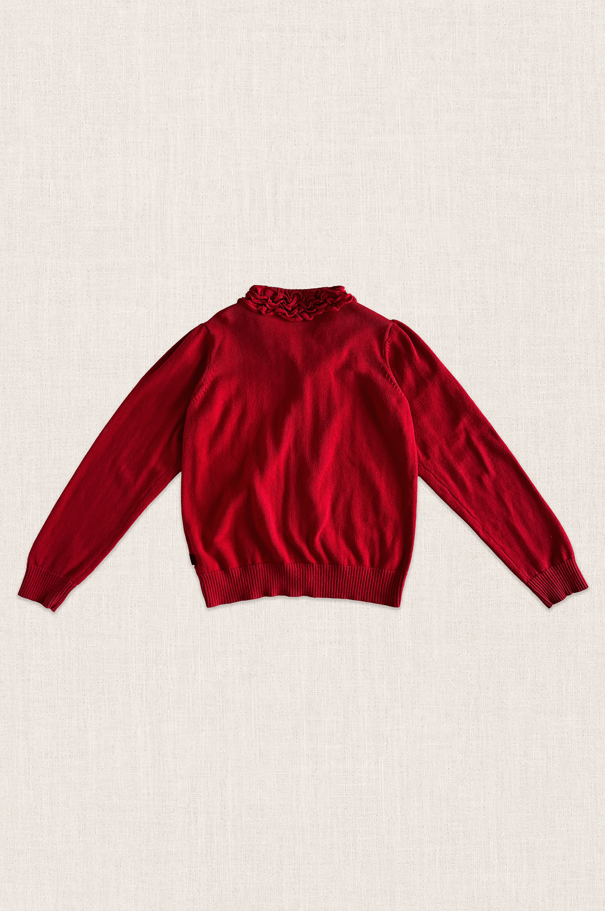 Ruffle Collar Cotton Cardigan