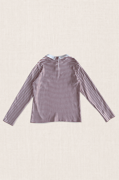 Peter Pan Collar Stripe Top