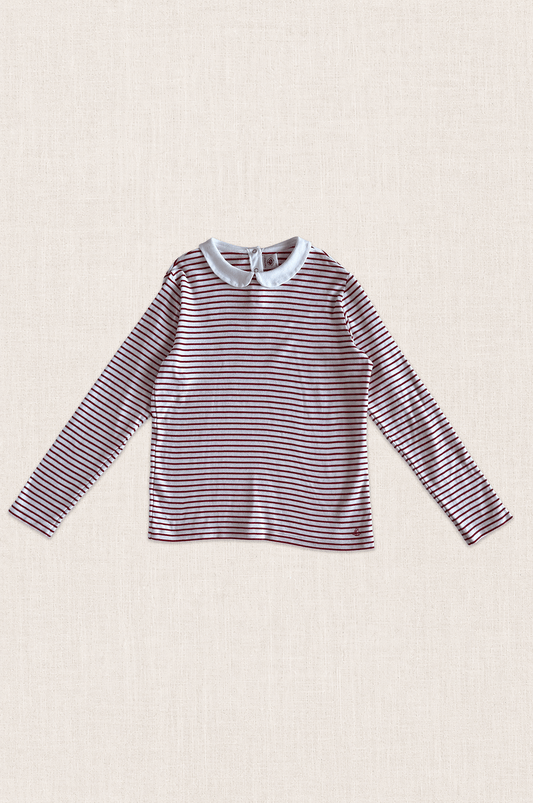 Peter Pan Collar Stripe Top