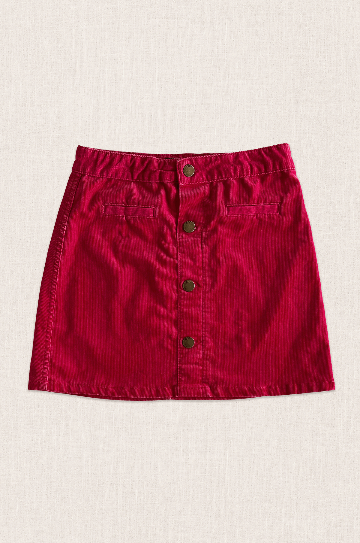 Raspberry Corduroy Skirt