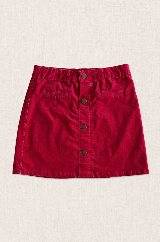 Raspberry Corduroy Skirt