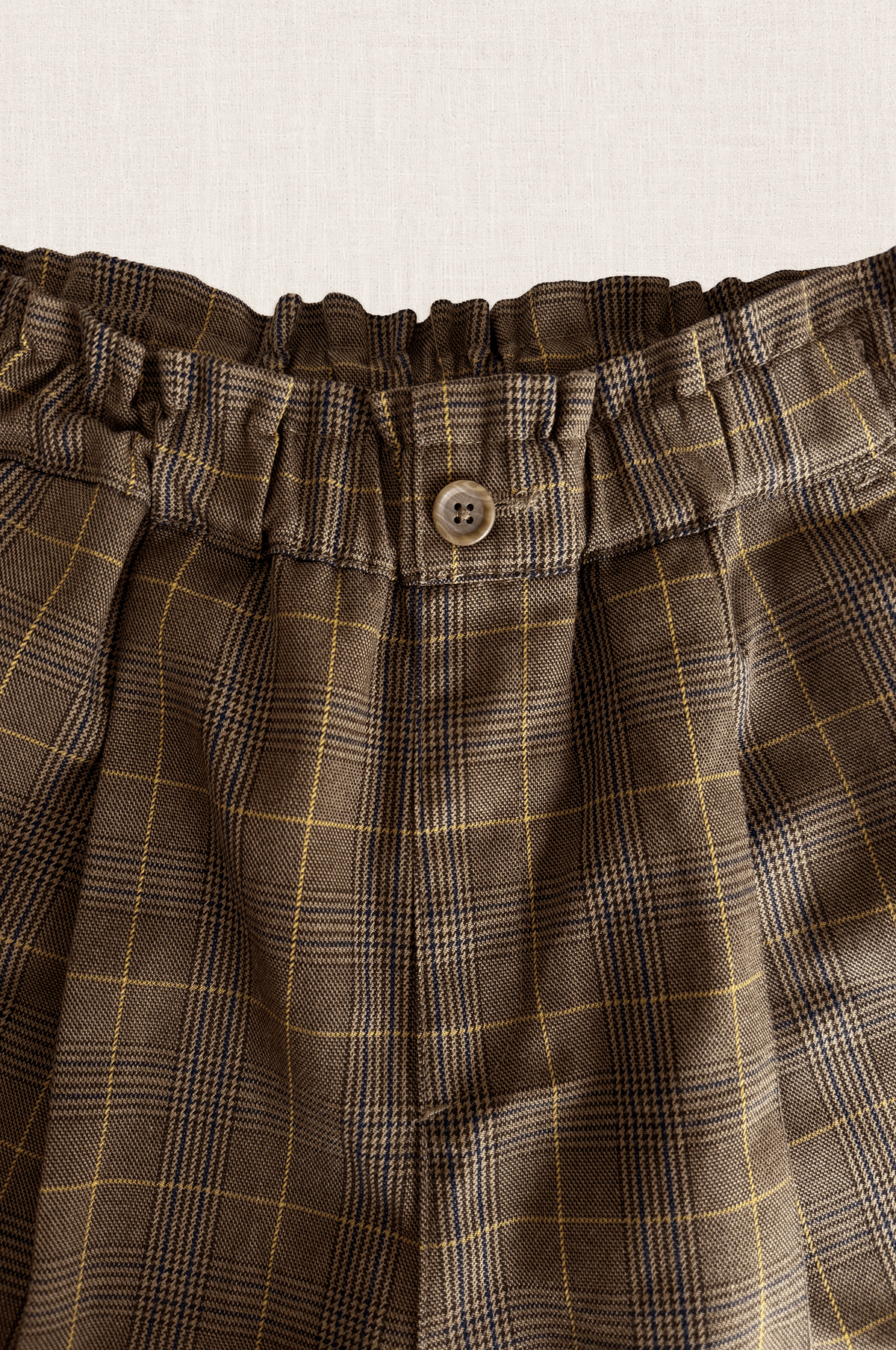 Checked Barrel-Leg Pants