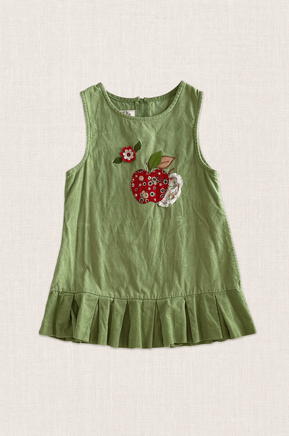 Apple Appliqué Corduroy Dress