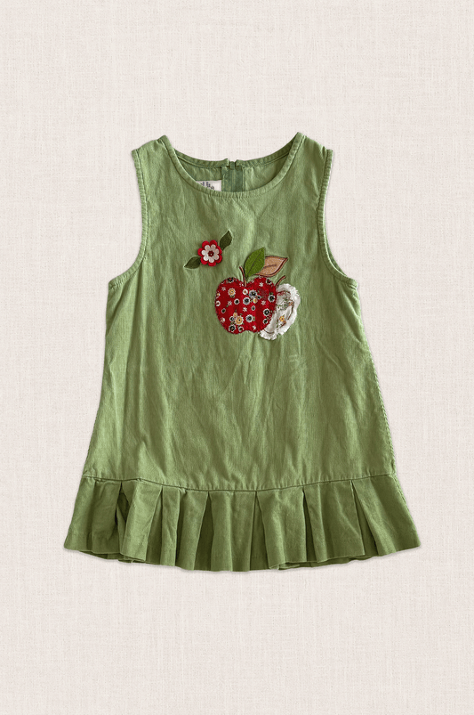 Apple Appliqué Corduroy Dress