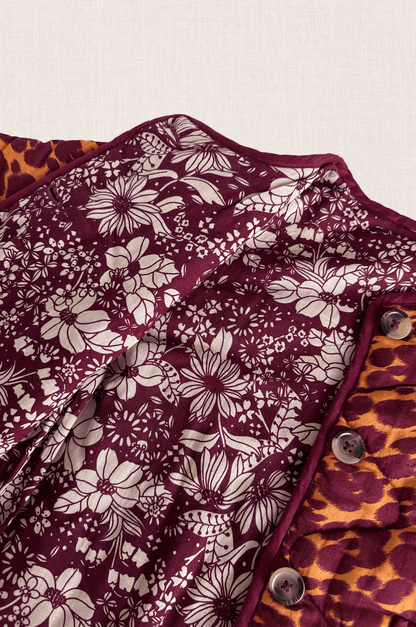 Quilted Leopard Print Jacket