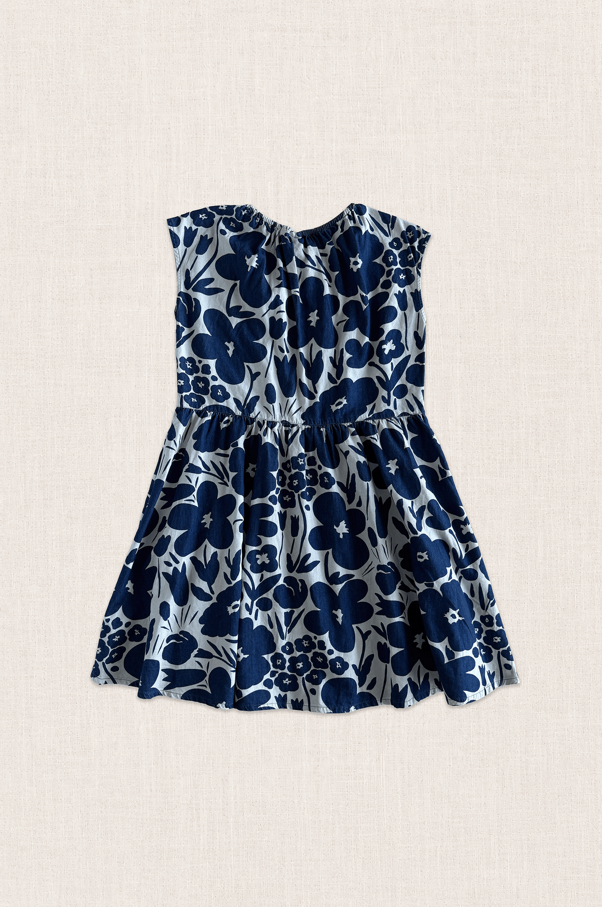 Blue Floral Denim Dress