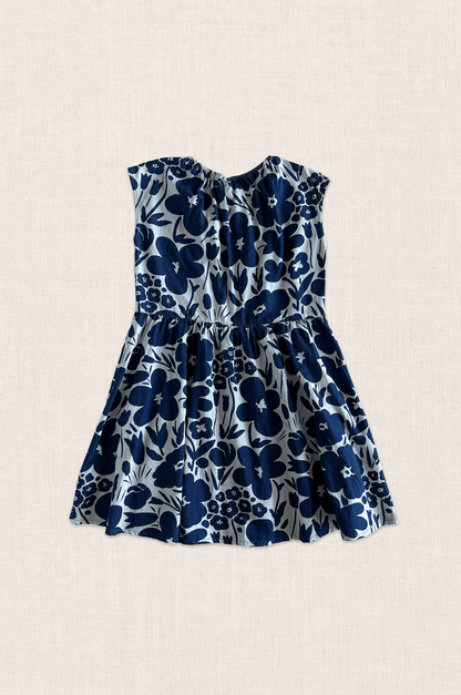 Blue Floral Denim Dress