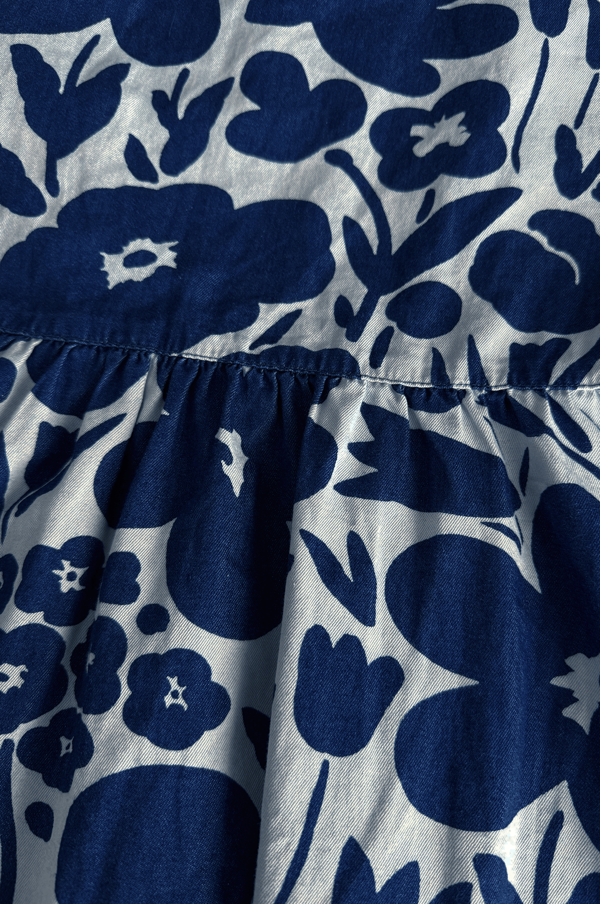 Blue Floral Denim Dress