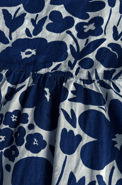 Blue Floral Denim Dress