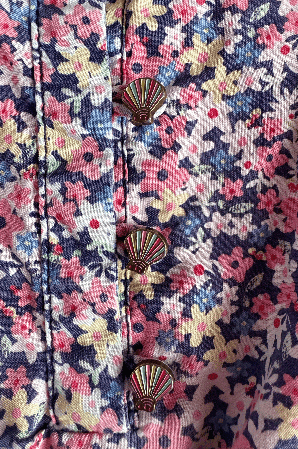 Floral Seashell Button Dress