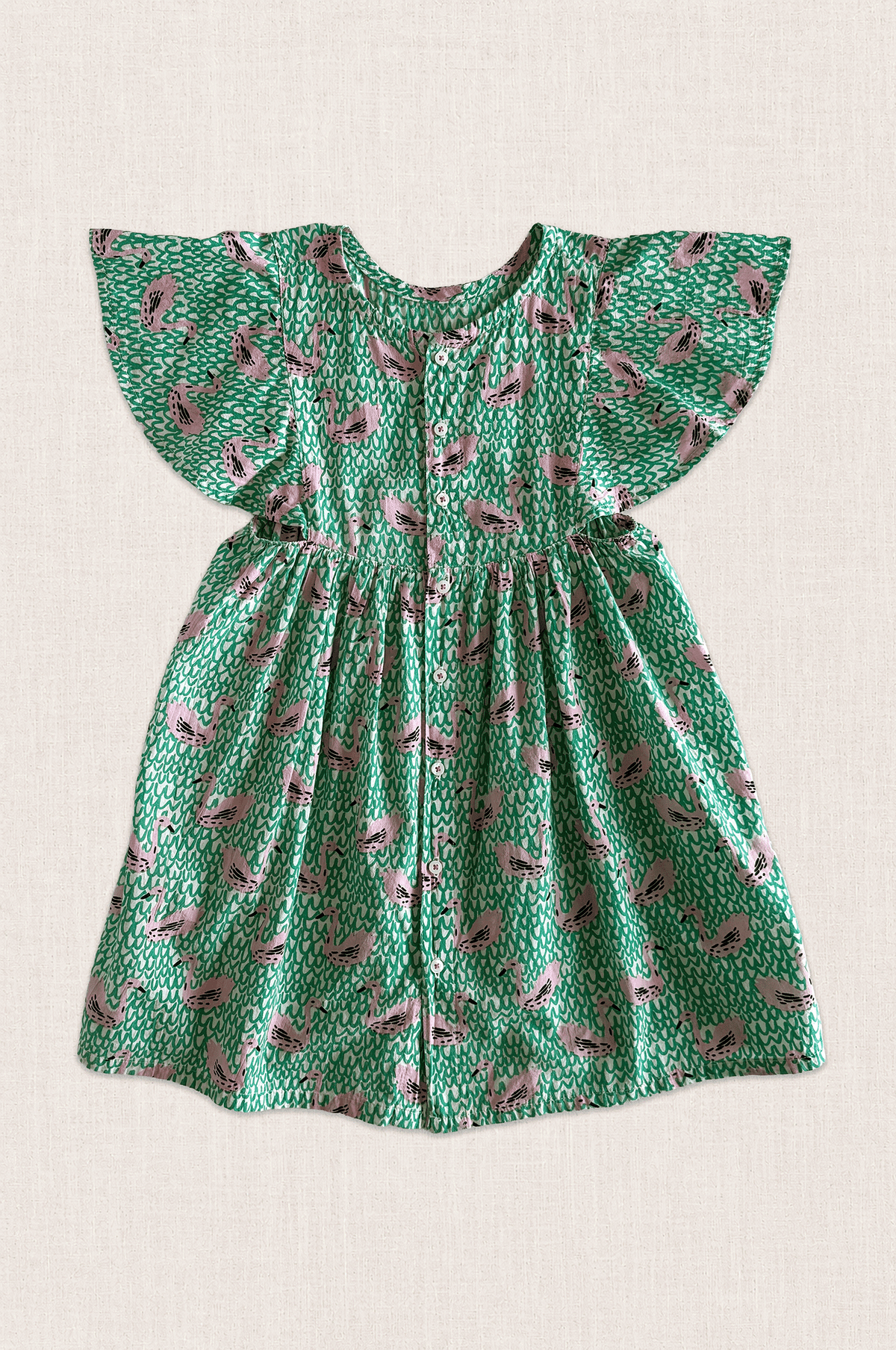 Pink Swan Cotton Dress