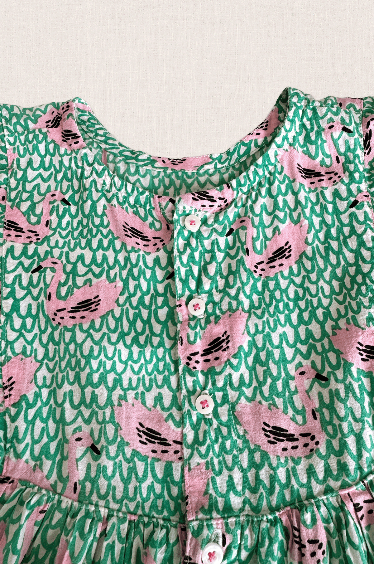 Pink Swan Cotton Dress